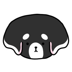Black And White Dog Head Cartoon illustration