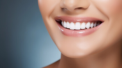 Fototapeta premium A Close-Up of a Bright, Healthy Smile After Teeth Whitening, Radiating Self-Assured Beauty