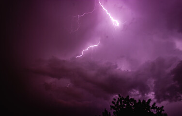 lightning in the algarve night sky