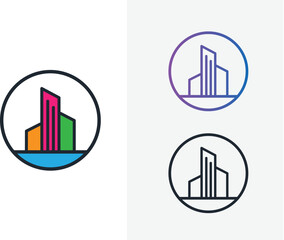 Round shape real estate logo vector