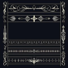 boarder set vintage style black and white 