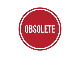 obsolete red vector banner illustration isolated on white background