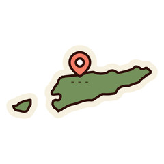 east timor map sticker
