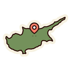 cyprus map sticker