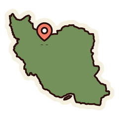iran map sticker