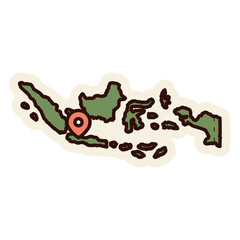 indonesia map sticker