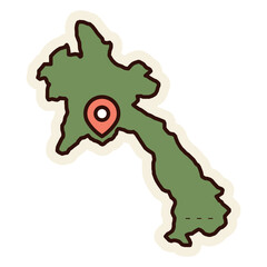 laos map sticker