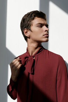 Thoughtful young androgyne