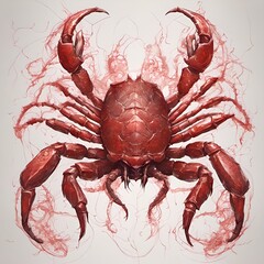 Red Bordeaux Colored Arachnid Tick ~ Created With Generative AI