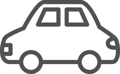 シンプルな乗り物の線画単品アイコン　自動車