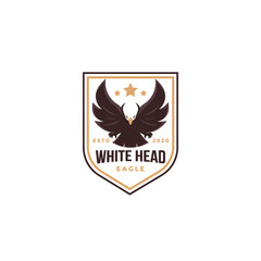 Badge emblem white head eagle logo