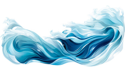 Fototapeta premium Aqua Dreams on Canvas Waves Vector, Watercolors, and Oceanic Beauty on White Background