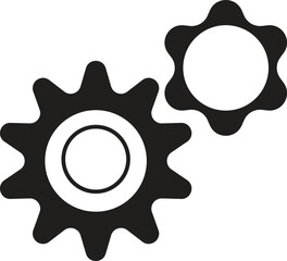 gear icon set, cog wheel, engine circle, thin line and flat web symbol on white background - editable stroke vector illustration eps10 with place for your text. Simple collection. Cogwheel. spinner