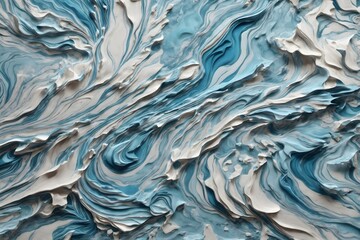 Blue Liquid Paint Style 3D Marble Texture, Oil Paint Marble Texture Background, 3D Marble Texture,...