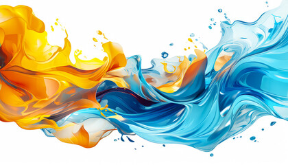 Expressive Fluid Elegance Water Splash Illustrations, Vibrant Liquid Paint, and Abstract Designs