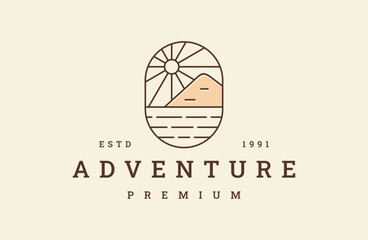 Adventure logo vector icon illustration hipster vintage retro