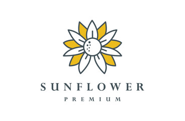 Fototapeta na wymiar Sunflower style modern vector isolated