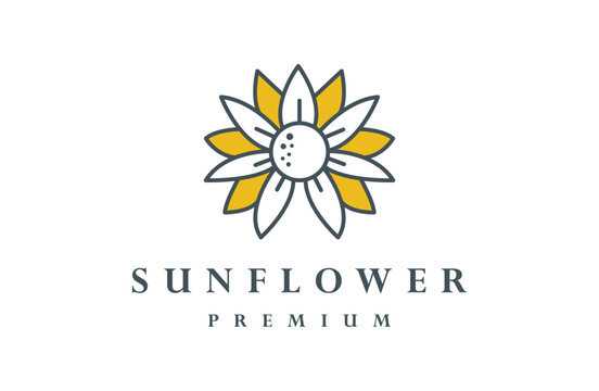 Sunflower style modern vector isolated
