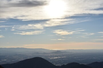 sunset in the mountains