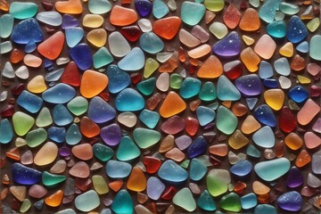 Fototapeta na wymiar Sea Glass Wallpaper, Sea Glass background, Glass Pebbles Stone Background, Stone Background, Pebble Stones, AI Generative