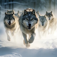  wolves in winter
