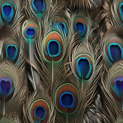 A symmetrical arrangement of intricately detailed feathers, each with unique patterns and textures2