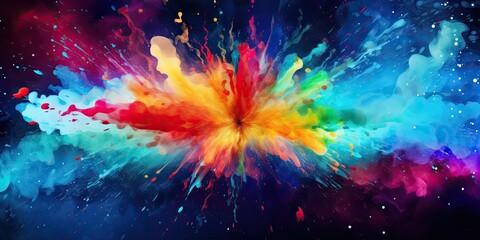 illustration of a splash of color and fireworks, generative AI