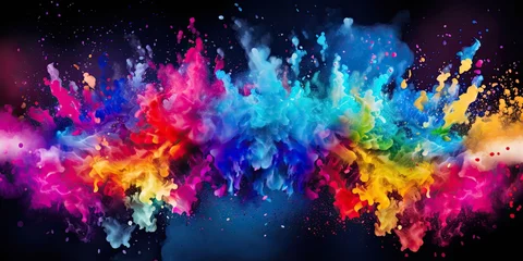 Deurstickers illustration of a splash of color and fireworks, generative AI © VALUEINVESTOR