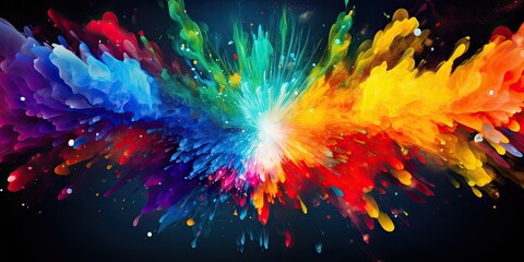 illustration of a splash of color and fireworks, generative AI