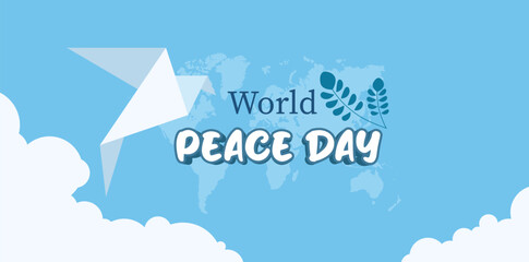 world peace day - 21 september. peace day celebration with abstract dove design ornament