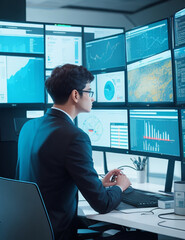 Analysts-use-computers-to-analyze-and-visualize-complex-data-on-a-virtual-screen.-Big-data-technology-and-data-science-to-gain-insights-and-understand-business-analytics.artificial-intelligence