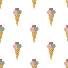 Seamless pattern with ice cream