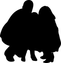 Family silhouette illustration isolated