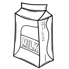 line art of milk isolated on white