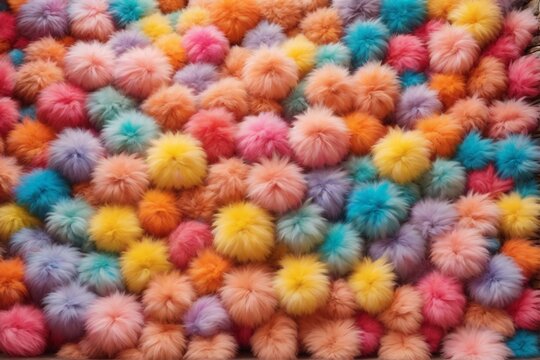 Rainbow Colorful Fluffy Fur Ball Texture Wallpaper, Colorful Fluffy Background, Fluffy Fur Background, Fur Texture Background, AI Generative