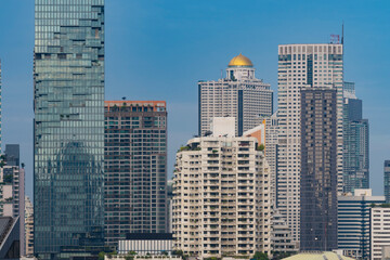 Bangkok cityspape with business district area perfect view.