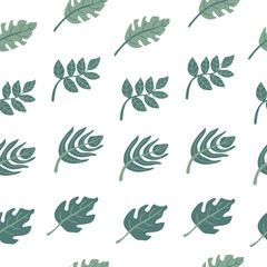 Seamless pattern with leaves monstera - 641549538