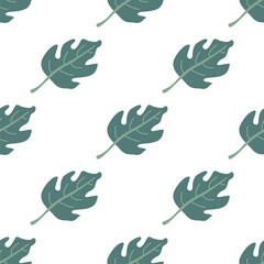 Seamless pattern with leaves monstera - 641549713