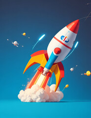 Hand-Business-with-rocket-icon,-Fast-start-up-business-to-goal-and-success-achievement-concept.