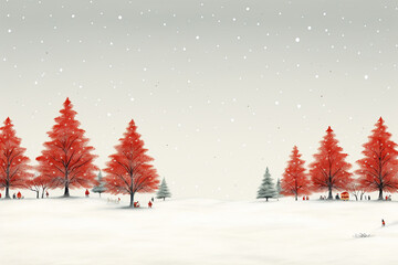 Minimalist graphic Christmas Trees
