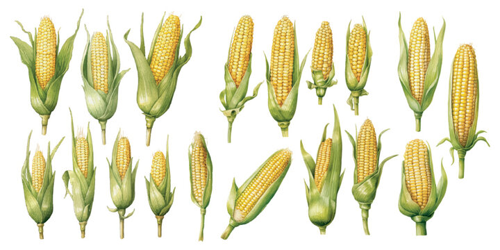 watercolor corn clipart for graphic resources