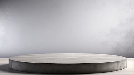 Empty cement table on isolated white background with copy space and display montage for product