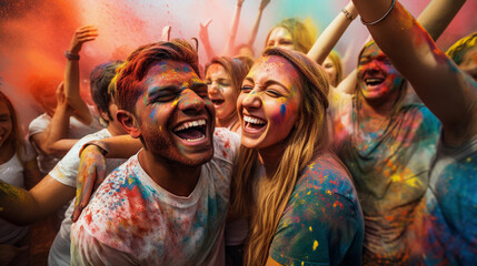 Obraz premium Capturing Happiness: Candid Moments of Joy and Laughter Amongst Friends