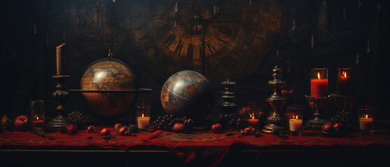  Decorative occult Dark art Goth Background - generative AI perfect for Halloween