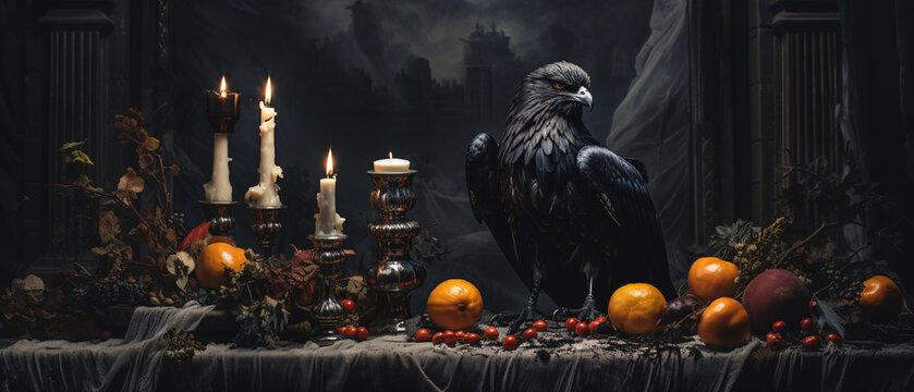  Decorative occult Dark art Goth Background - generative AI perfect for Halloween