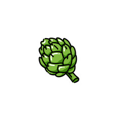 artichoke icon in colors and filled outline style