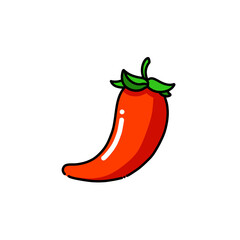 chili icon in colors and filled outline style