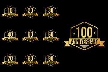 Obraz premium anniversary celebration logotype vector set illustration.