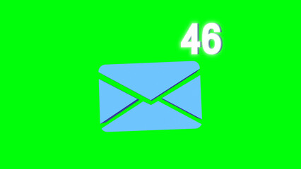 Animation email app icon receive notifications. Receive emails quickly. on a green background