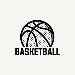 basketball vector graphic template. sport basket illustration in badge emblem patch label style.